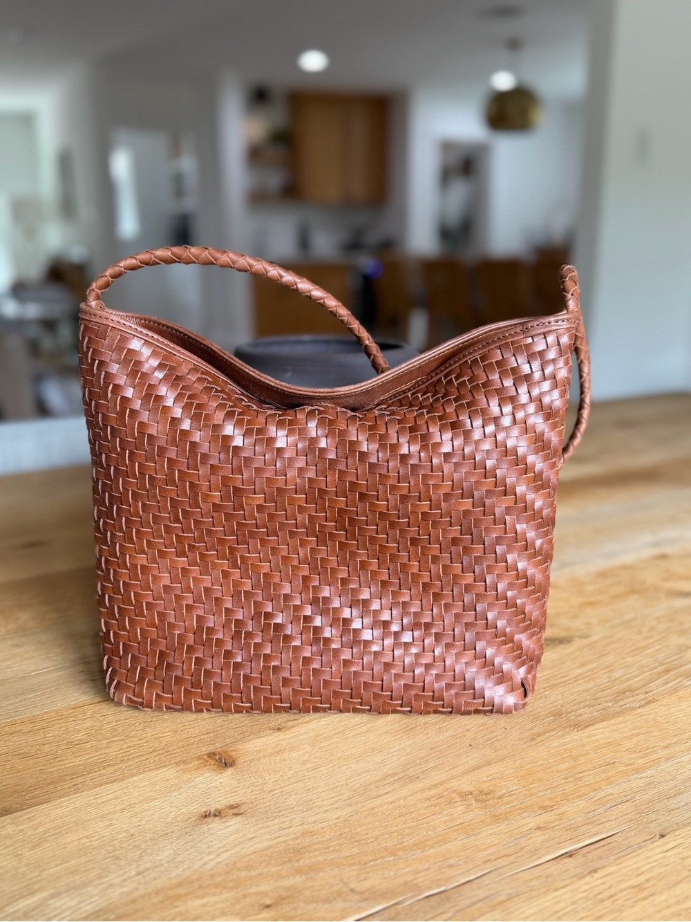 Bembien Serena Woven Leather Shoulder Bag - Sienna